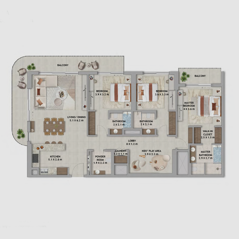 3-BEDROOM + MAID: